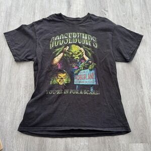 Goosebumps Shirt Mens Large Black Horrorland Slappy You're In For A Scare TV